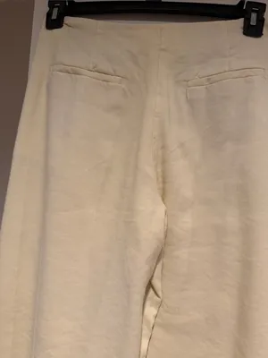 Zara Light Cream Wide-Leg High-Rise Trousers thumbnail 6