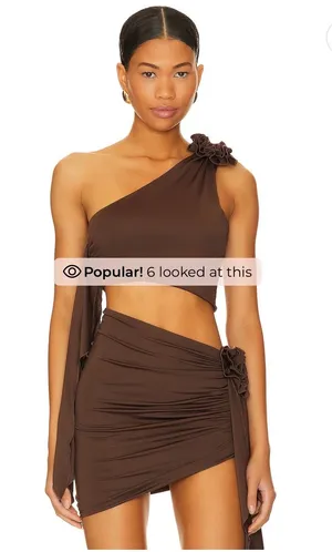 Cordelia Top in chocolate brown thumbnail 1