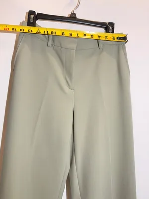 ZARA Mint Green Straight Fit Tailored Trousers Pants Front Pockets Size S thumbnail 6