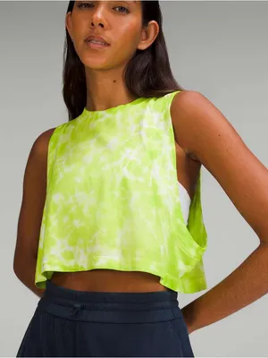 Lululemon All Yours Cropped Cotton Tank Top Marmoleado Tie Dye Eccentric Lime thumbnail 1