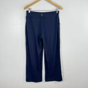 YogiPace Navy Blue Wide Leg Athletic Pants Drawstring Waist Womens Medium NWT‎ thumbnail 3