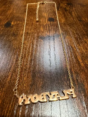 Playboy Gold Logo Letter Nameplate Masthead Necklace y2k 2000s thumbnail 6