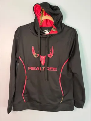 Cottonwood Canyon Realtree Black and Red Hoodie Sweatshirt Size S thumbnail 1
