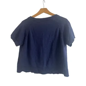 ✨Madewell Linden Scoop Sweater Dark Baltic Sz Medium Tee✨ thumbnail 6