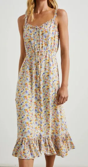 Rails Size S Small Adalyn Midi Dress Papaya Flowers Button Front Sundress thumbnail 1