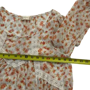Altar'd State Women Size Medium Sheer Long Sleeve Floral Boho 15-167P thumbnail 6