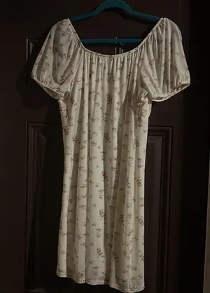 XL Xhilaration floral ivory short 90s dress thumbnail 5