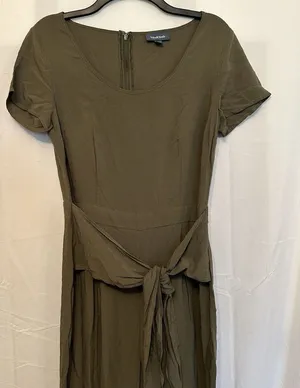 ModCloth Bay‎ Area Believer Cropped Tie Front Jumpsuit Women's Size Medium Green thumbnail 1
