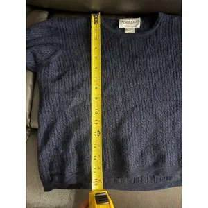 Vtg Pendleton Merino Wool Knit Sweater Blue Shrunk Fits Womens XS/S Cropped FLAW thumbnail 4