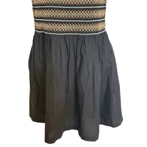 MADEWELL Black Smocked Embroidered Puff‎ Sleeve Poplin Mini Dress NWT Size Large thumbnail 6