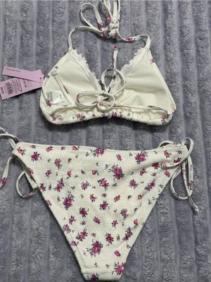 Wild Fable Floral Smocked Bikini Set — White & Pink — Mixed Sizes XL/L — NWT thumbnail 8