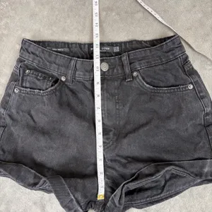 Bershka High Waist Denim Shorts Women's 4 Black Grunge Mall Emo Y2K Whimsygoth thumbnail 6