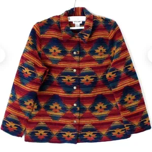 Vintage Aztec Multi Color Blazer Multiple Size 14 thumbnail 1