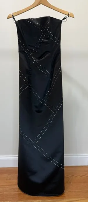 Jessica McClintock Y2K Black Strapless Gown Sz2 thumbnail 1