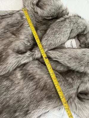 Abercrombie & Fitch Faux Fur Coat Gray Glam Luxe Winter Mob Wife Holiday Jacket Size S thumbnail 6