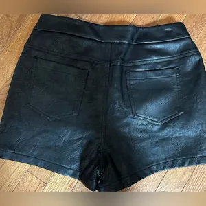 Princess Polly Black Vegan Leather Zip Front Shorts 10 thumbnail 6