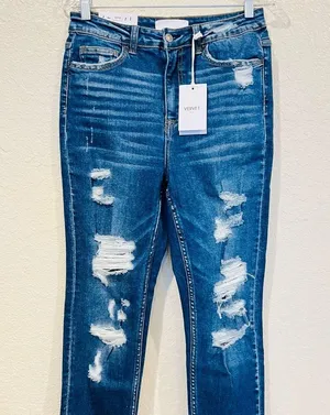 Vervet Haylie Women's Blue Denim Jeans NWT- Size 29 Distressed New #163 thumbnail 3
