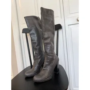 Donald J Pliner Chenia grey leather pewter tall boot size 9 thumbnail 5