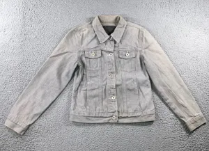 Vintage Guess USA Women M Gray Denim Trucker Jacket 90s American Tradition Flaw thumbnail 1