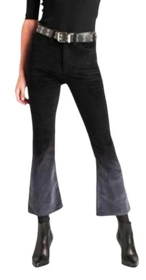 Hudson Pants Women 30 Black Gray‎ Ombre Holly High Rise Crop Flare Velvet NWT thumbnail 1