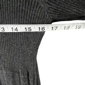 Dana Buchman Sweater Dress With Scarf‎ XL Gray Ribbed Fit Flare Timeless Career thumbnail 6
