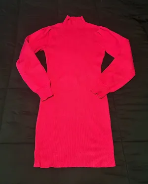 Hot Pink Sweater Dress Size M thumbnail 1