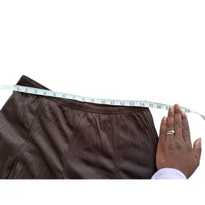 Christopher & Banks Long Flowy Stretchy Chocolate Brown Pleated Maxi Elastic Waist Skirt Size M Boho thumbnail 5