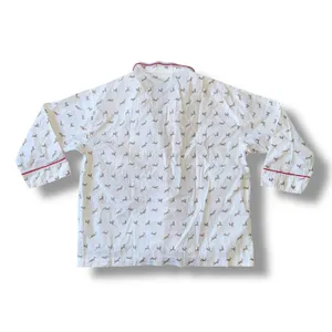 Sleepy Jones Women's Pajama‎ Set Size S Deer Print White Red Trim Sleepwear thumbnail 5