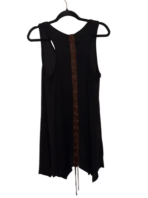Miss Me Black Embellished Lace Up Back Handkerchief Mini Dress thumbnail 10