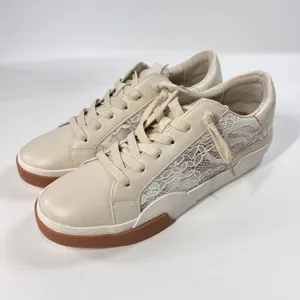 Dolce Vita Harryson Women's 9‎ Cream Lace Panel Sneakers Casual Shoes Gum Sole thumbnail 4