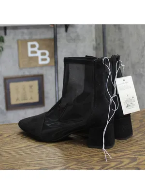 A New Day Womens Celaena Boots Mesh Block Heel 94568456 Black 7M thumbnail 2