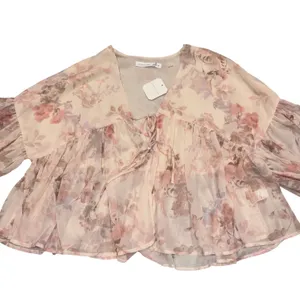 NEW With Tag Altar’d State Long Sleeve Floral Chiffon Top Blouse Shirt XS thumbnail 5