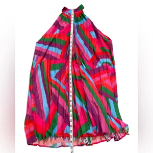 Flying Tomato Halter Neck Pleated Geo Print Mini Dress thumbnail 6