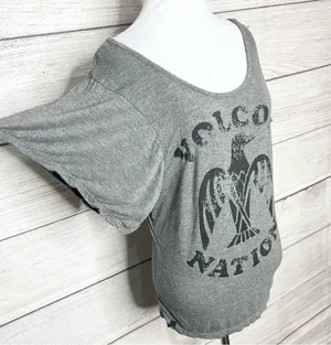 Volcom Nation Gray & Black Flutter Sleeve Skate T-shirt Women’s Size Medium thumbnail 3