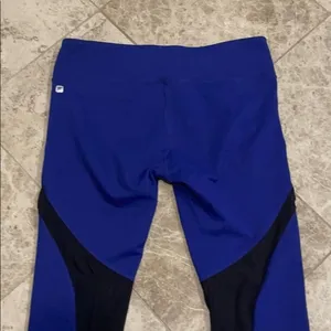 Fabletics Cherise Mid Rise Leggings Mesh Panel Athletic Medium Blue Black thumbnail 11