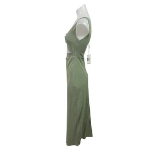 NEW Petal & Pup Apollo Green Sleeveless Twist Cut Out Maxi A-Line Tank Dress XS thumbnail 2