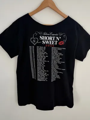 Sabrina Carpenter Short n’ Sweet Tour 2024 Graphic Off the Shoulder T-Shirt thumbnail 10