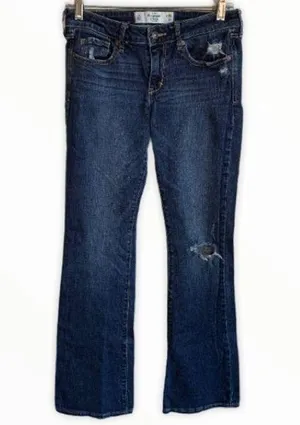 Abercrombie & Fitch Low Rise Distressed Bootcut Jeans Women’s Size: 26 thumbnail 1