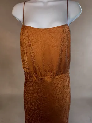 Jason Wu- Jacquard Slip Maxi Dress in Burnt Orange Size 8 thumbnail 8