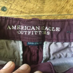 American Eagle midi stretch maroon shorts thumbnail 2