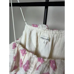 For Love and Lemons 100% Cotton Gauze Pink Floral Babydoll Mini Dress Size M thumbnail 3