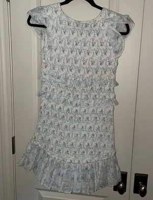 Olivaceous Textured Floral Dress thumbnail 3