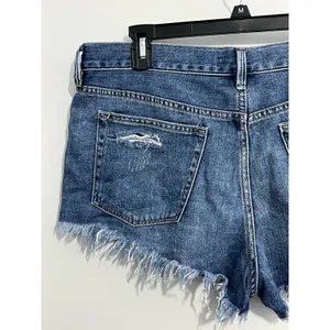 Free People Cut Off Jean Shorts Size 30 High Rise Button Fly Distressed Festival thumbnail 4