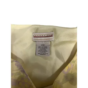 Vintage Expressions Y2K Dress Womens 22W Sheer Yellow Floral Chiffon Maxi Fairy thumbnail 2