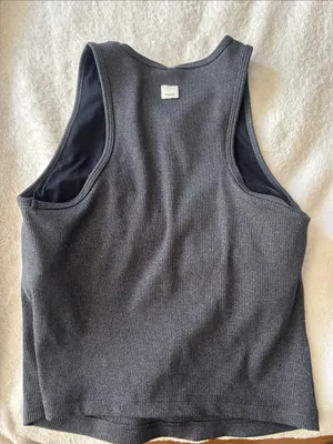 Vuori Dark Heather Gray Ribbed Pose Plyo Tank thumbnail 2