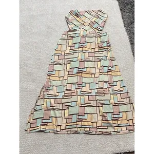 12th Tribe Geometric Strappy Midi Dress Multicolor Sweetheart Size L thumbnail 10