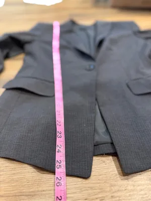 Ann Taylor Wool Blend Charcoal Pinstripe Single-Button Blazer Size 4 thumbnail 7