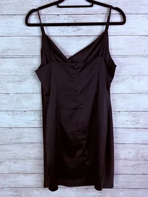 Urban Outfitters Mallory Satin Cowl Neck Slip Dress - Black Size XL thumbnail 6