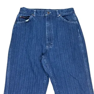 Lee Vintage 90s Tapered Ankle Mom‎ Jeans Striped Denim Union Made Modern Size 10 thumbnail 2