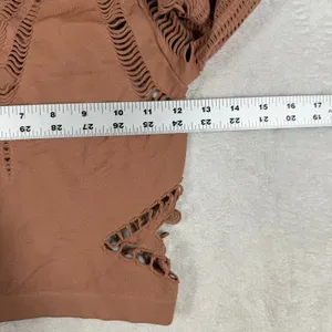 Out From Under Urban Outfitters Brown Shredded Seamless Crop Top ML 10208 thumbnail 3